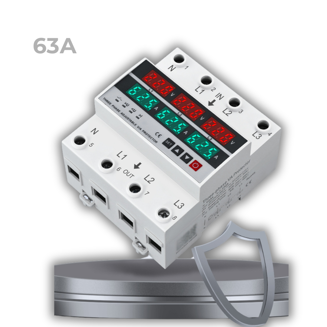 Реле защитное трехфазное контроля напряжения и тока 63А (29545246) - фото 2