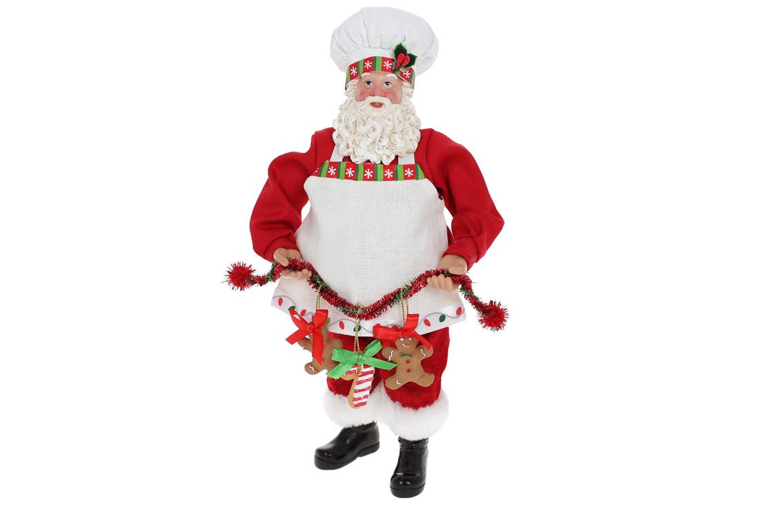 Новогодняя игрушка BonaDi Санта Повар 28 см (845-273)
