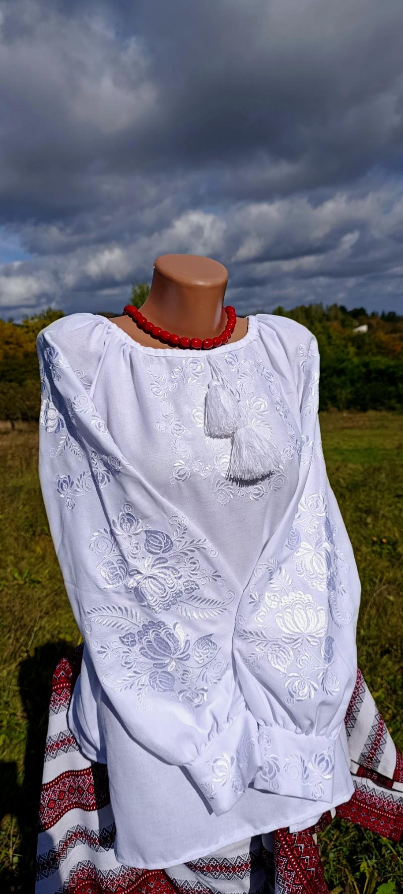 Вишиванка жіноча натуральному домотканому полотні р. 62 Білий (995657289) - фото 4 Вишиванка жіноча натуральному домотканому полотні р. 62 Білий (995657289) - фото 4
