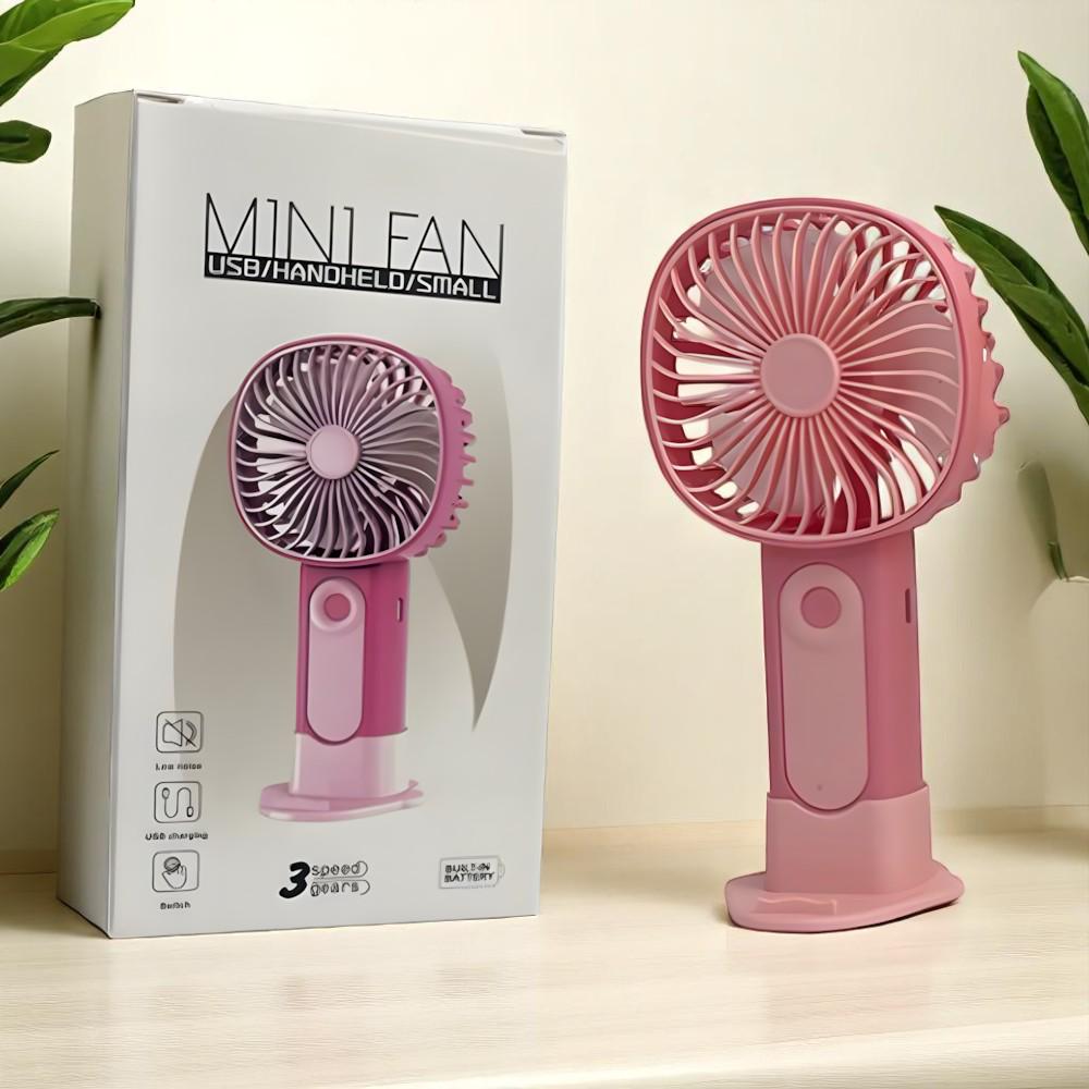 Портативный вентилятор на аккумуляторе с USB 3 режима Розовый Портативный вентилятор на аккумуляторе с USB 3 режима Розовый