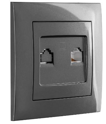 Розетка комп'ютерна RC-485 Графіт