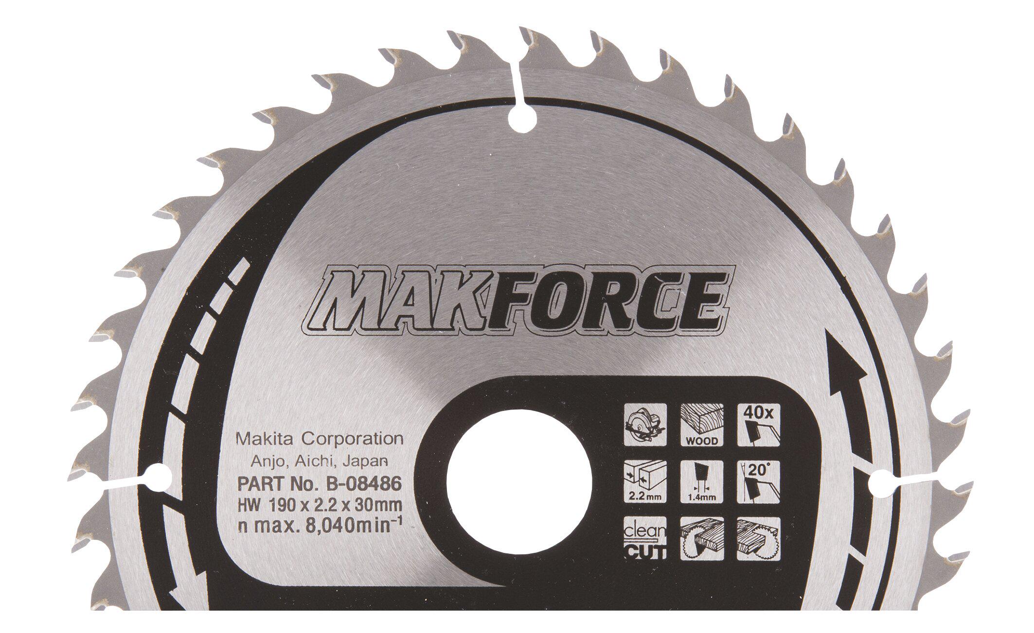 Диск пильный по дереву Makita Makforce 190х30 мм 40T