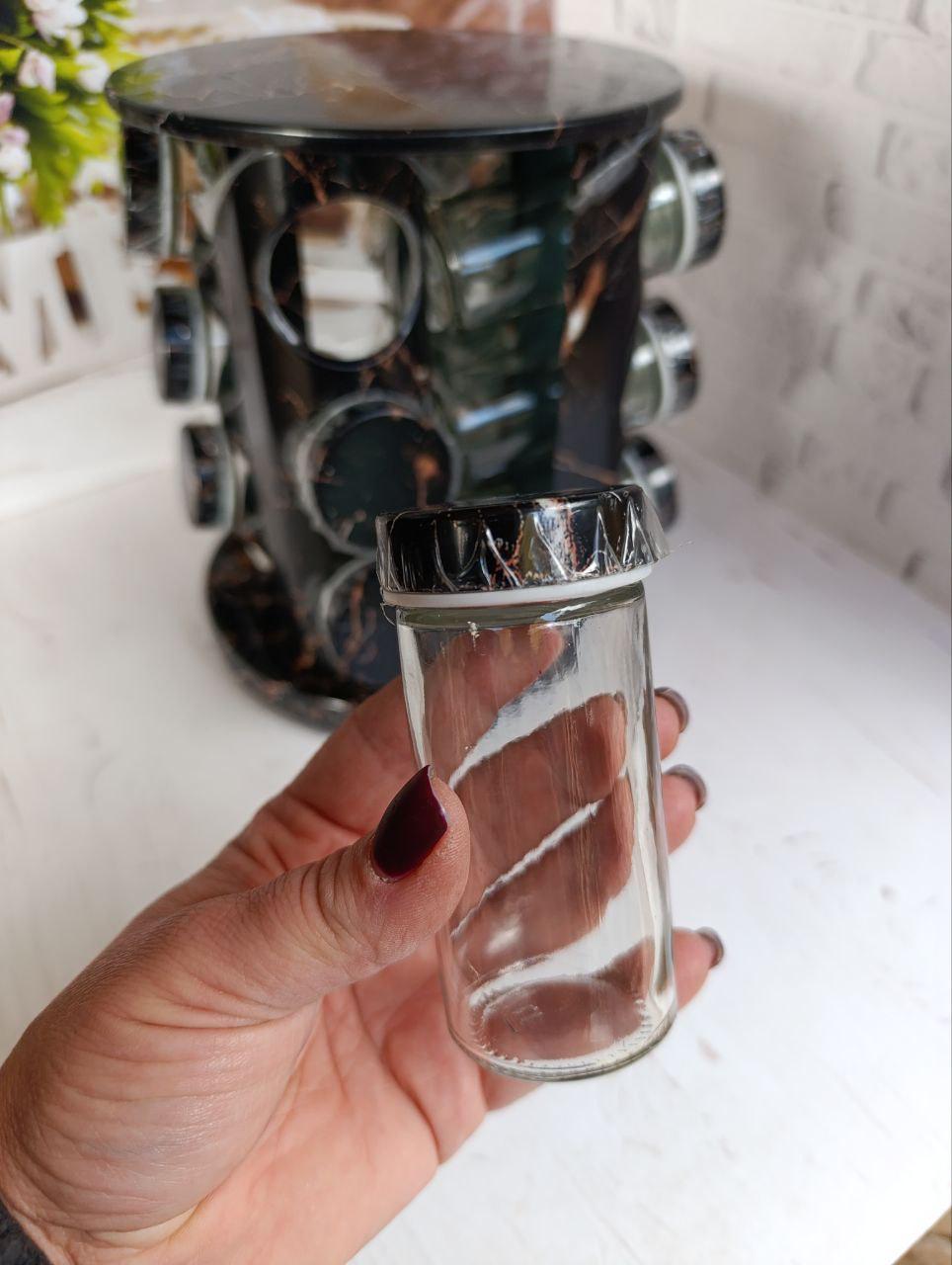 Набір для спецій A-Plus 3184 на металевій підставці 13 предметів Чорний мармур (30078735) - фото 6