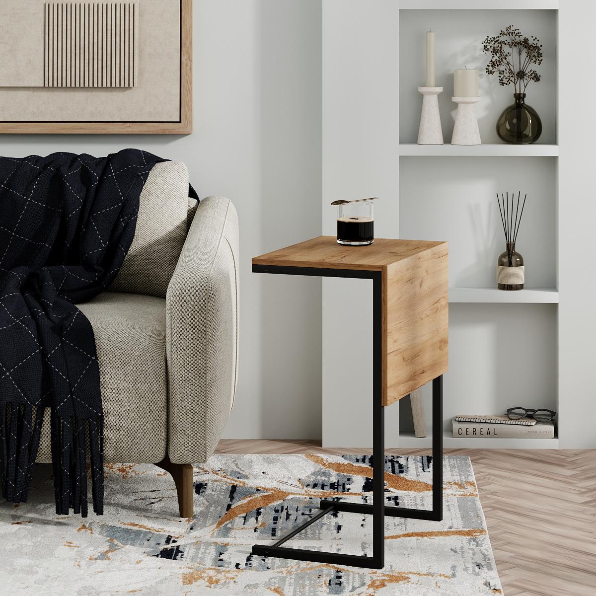 Журнальний стіл-трансформер Just Fiji 442х654х327 Дуб крафт золотий/Чорний (GATB07120000030) - фото 5 Журнальний стіл-трансформер Just Fiji 442х654х327 Дуб крафт золотий/Чорний (GATB07120000030) - фото 5