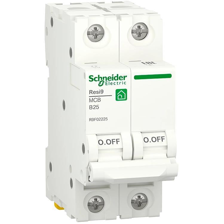 Автоматичний вимикач Schneider Electric RESI9 6кА 2P 25A B (R9F02225)