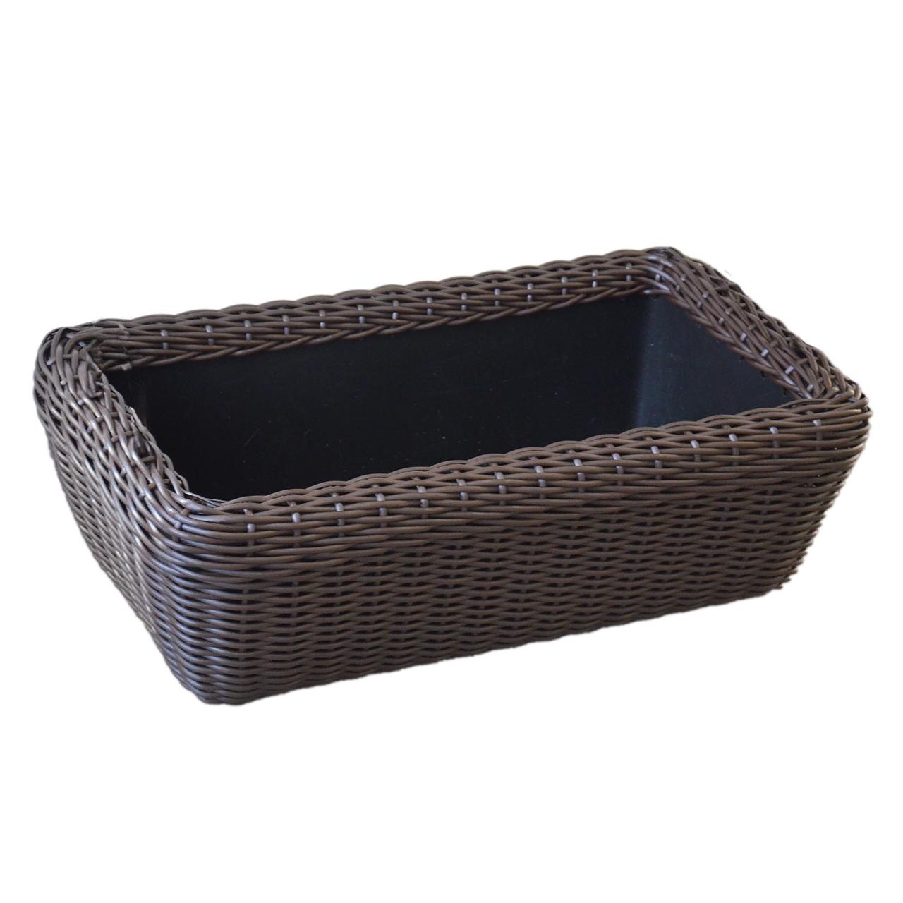 Кашпо прямокутне для рослин та квітів з штучного ротангу/ручної роботи 45 л Білий венге (12354573) - фото 4 Кашпо прямокутне для рослин та квітів з штучного ротангу/ручної роботи 45 л Білий венге (12354573) - фото 4