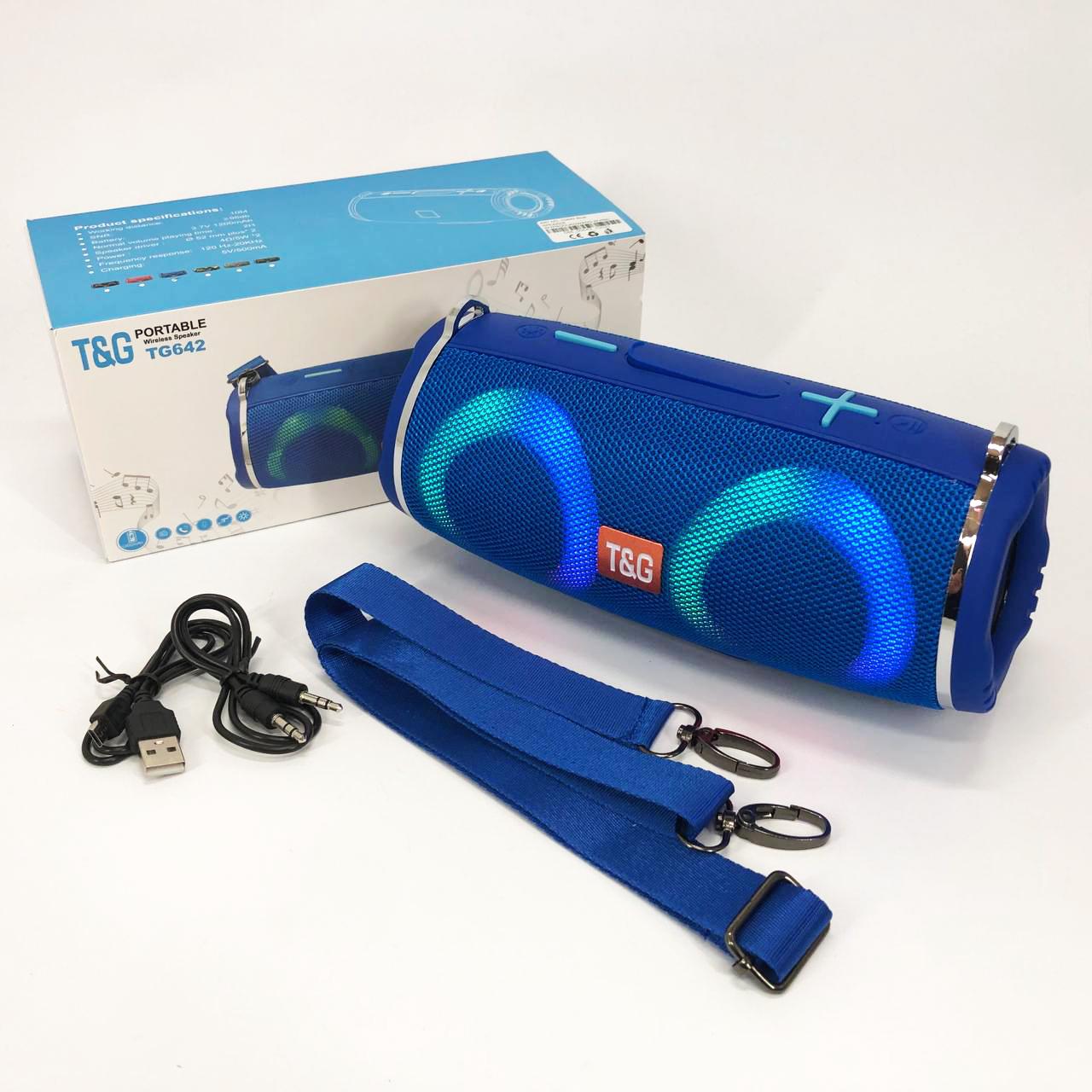 Колонка портативна TG642 з RGB підсвічуванням та ремінцем Синій - фото 16 Колонка портативна TG642 з RGB підсвічуванням та ремінцем Синій - фото 16