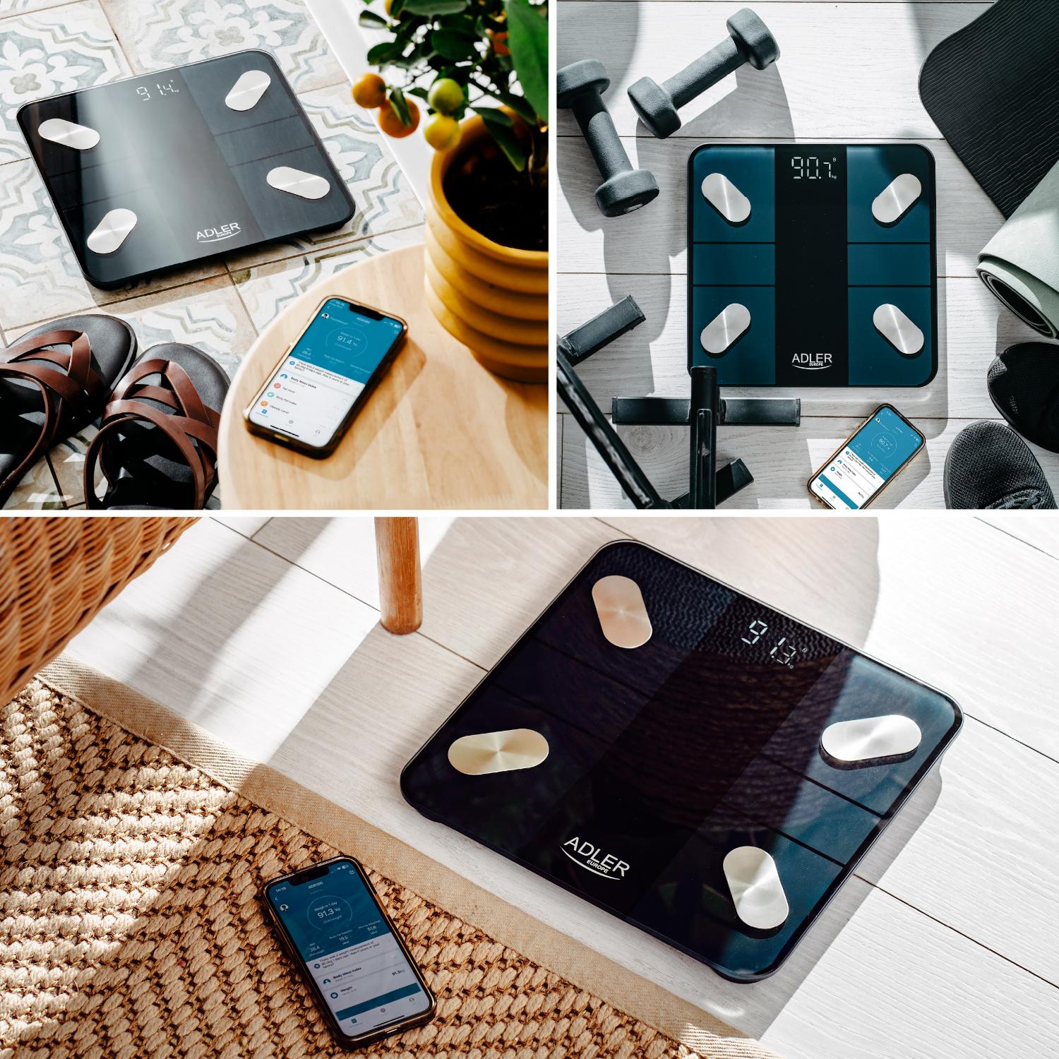 Ваги підлогові електронні Adler AD 8186 Smart до 180 кг 3хАААА автовимкнення Black (AD8186B) - фото 5