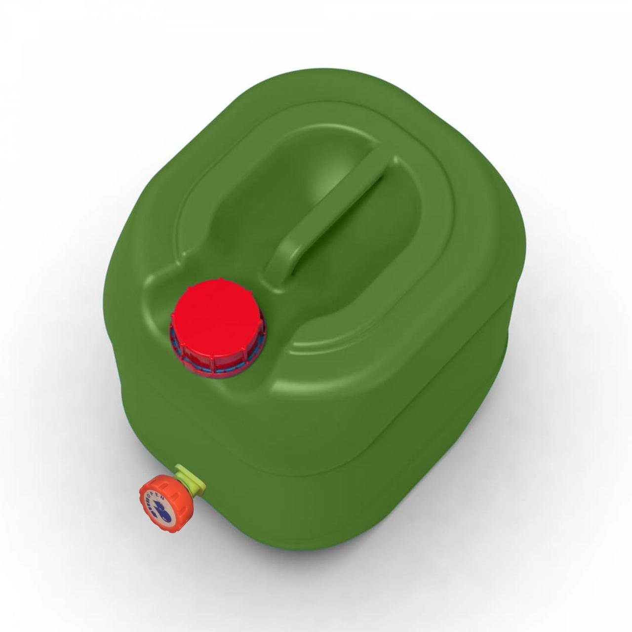 Канистра двухслойная техническая Litolan с краном штабелируемая защита от УФ 20 л Хаки - фото 2