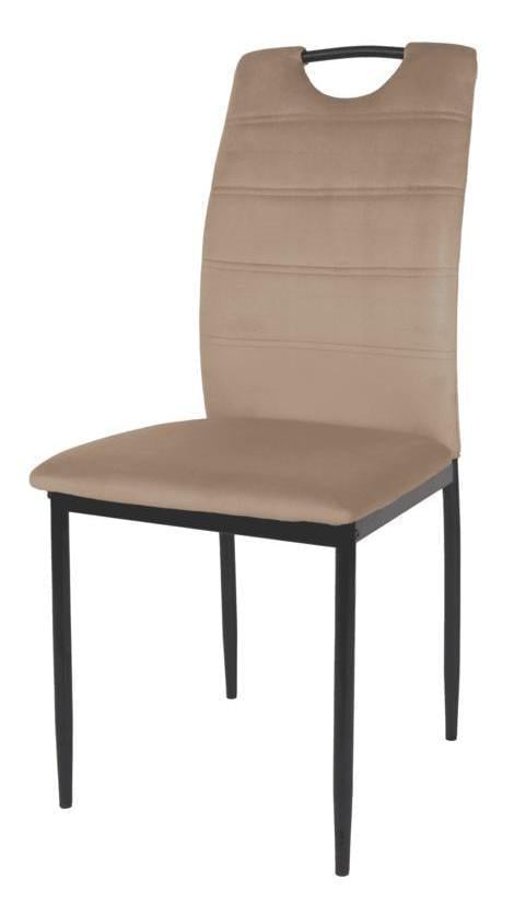 Кухонний стілець ALEX з металевим каркасом Чорний/Оксамит Бежевий (ALEXBE)