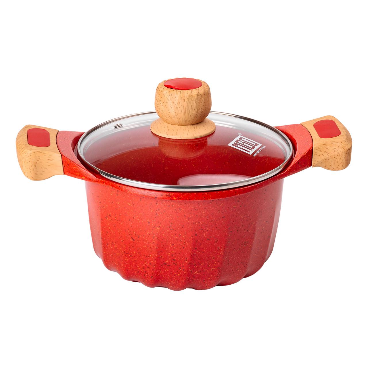 Набор посуды MGC кастрюли 3 шт./лопатка/половник Красный - фото 2 Набор посуды MGC кастрюли 3 шт./лопатка/половник Красный - фото 2