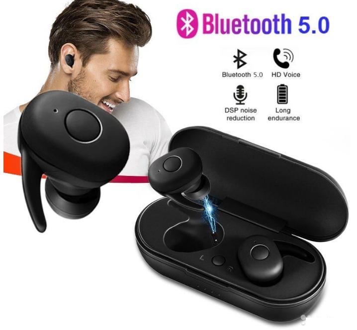 Наушники беспроводные DT1 TWS Bluetooth с кейсом Black - фото 10