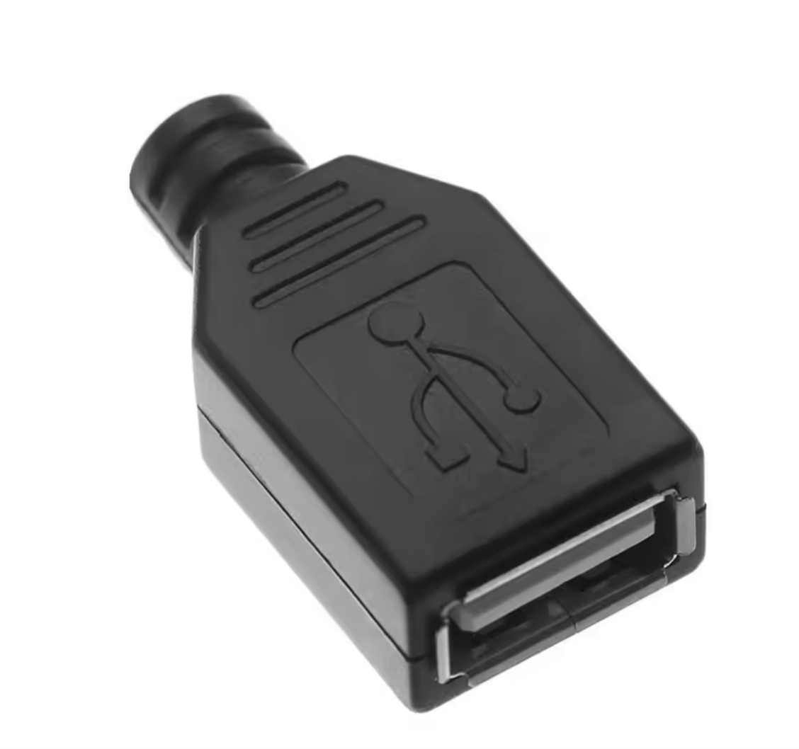 Роз'єм кабельний I-Taki USB-AF тип А 4 позолочені контакти 24K 1 шт. Чорний (000049404)