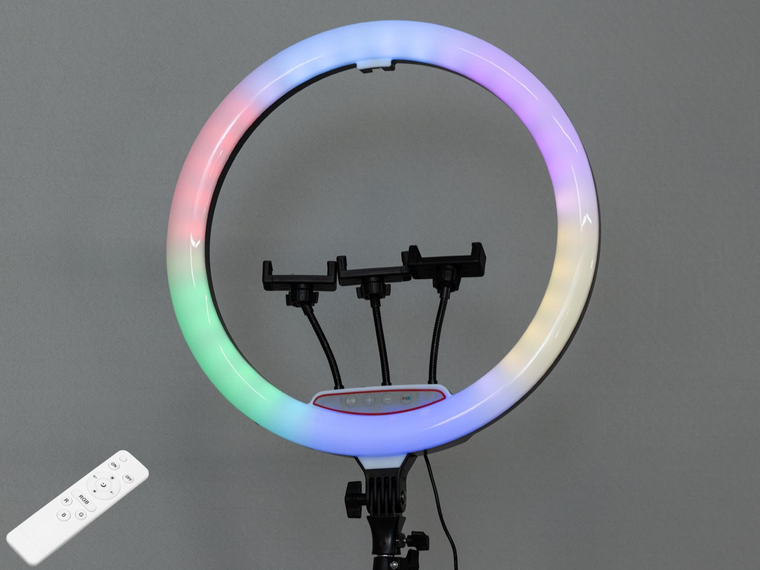 Кольцевая лампа RGB селфи лампа с пультом без штатива 220 В RGB 45 см (SL-18RGB)
