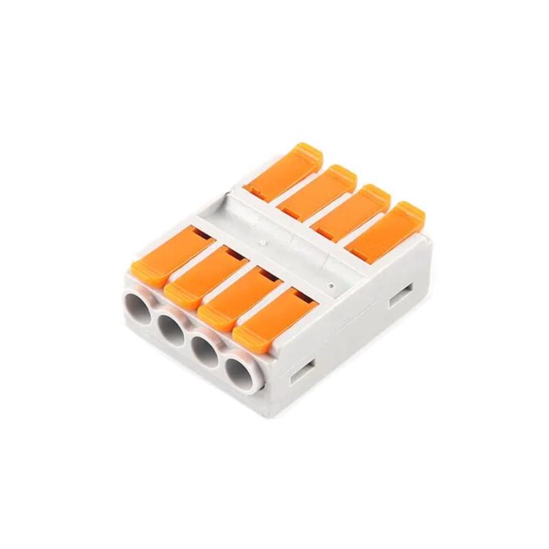 Клемма проходная Tactix 0,5-6 мм2 41А 4х1-4х1 одинарная 39х28,5х13,5 мм Оранжевый (226-4)