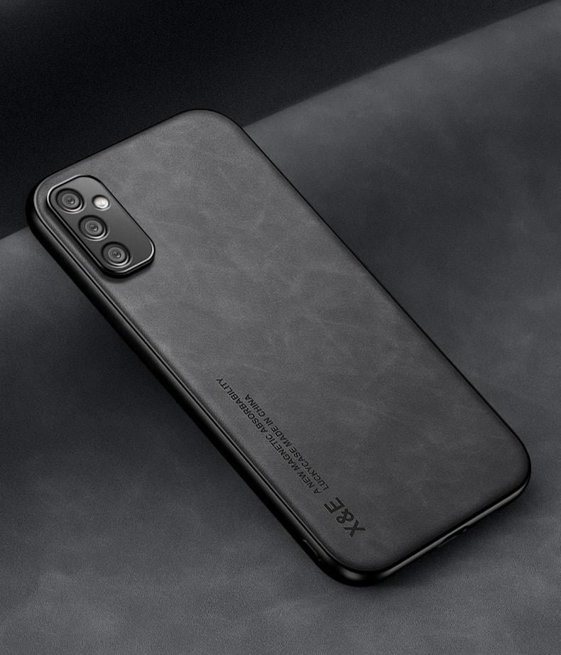 Кожаный чехол XnE Samsung Galaxy A05s A057 с металлической вставкой Black (35024-2B)