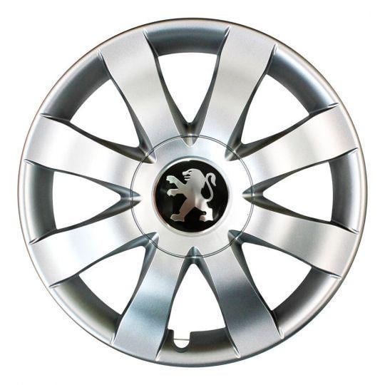 Колпаки автомобильные SKS 323 R15 с логотипом Peugeot 4 шт. Серебристый