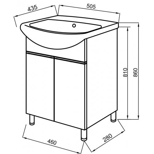 Тумба Рио 50 Т-1 с умывальником Артеко (23465217) - фото 2 Тумба Рио 50 Т-1 с умывальником Артеко (23465217) - фото 2