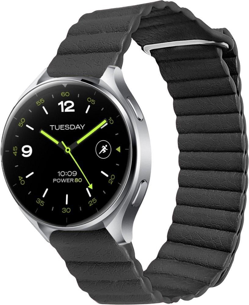 Ремешок кожаный Genis для Xiaomi Watch 2/2 Pro Black (37179-2B)
