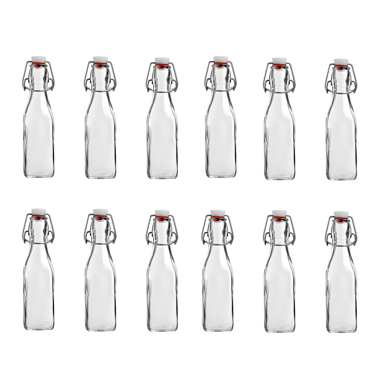 Пляшка квадратна скляна Прозорий 0,5 л з бугельним корком 12 шт. (31233968)
