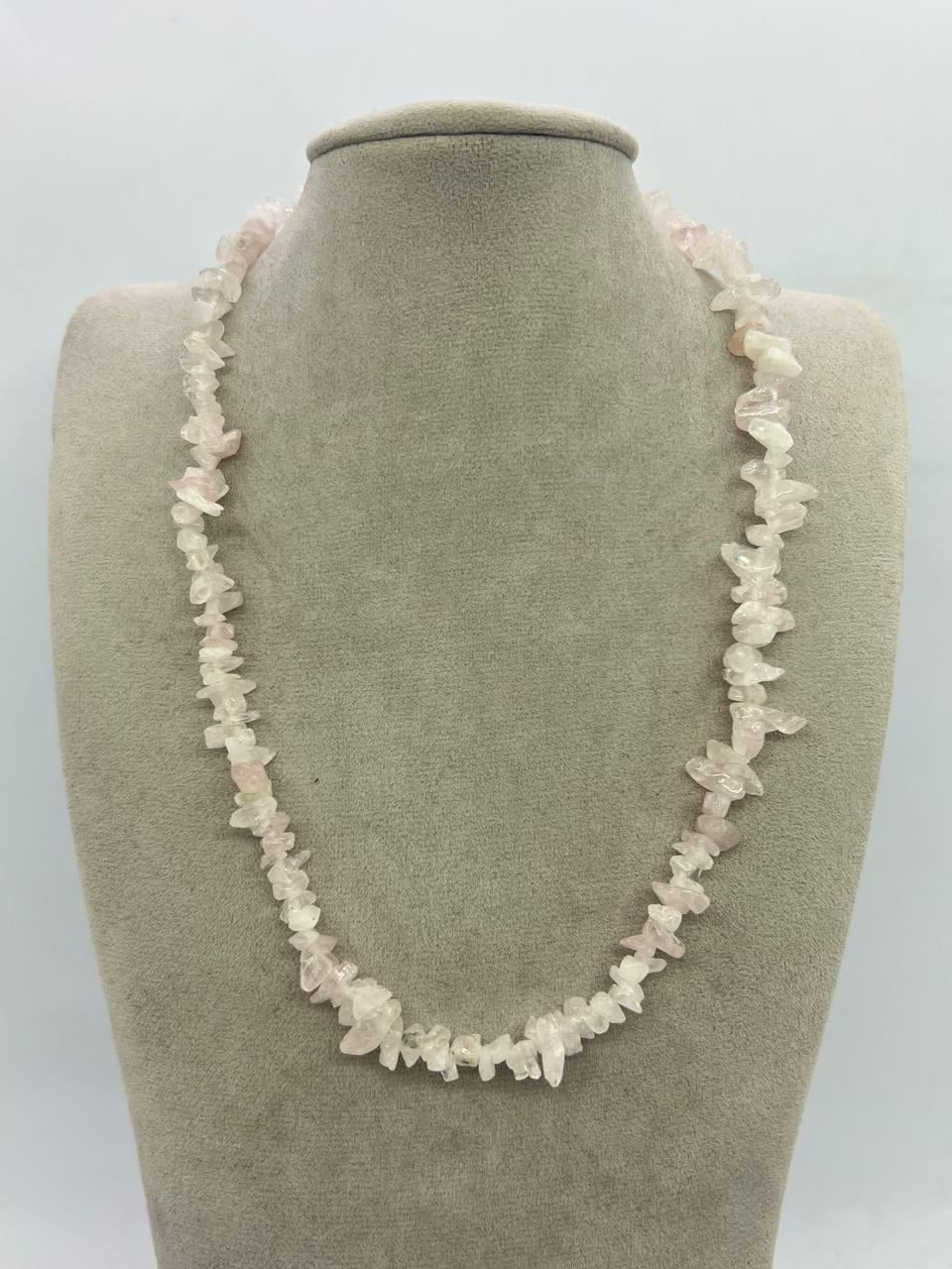 Бусы кварц 45 см Розовый (11716(б))