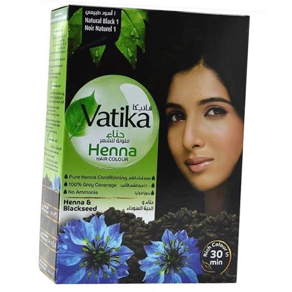 Краска для волосся Dabur Vatika Henna Hair Colours на основі хні 60 г 1 Натуральний чорний (43634074)
