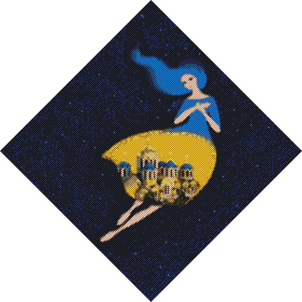 Алмазная мозаика Берегиня Владимирская DIY-7238 на подрамнике полная выкладка 40x40 см (27969)