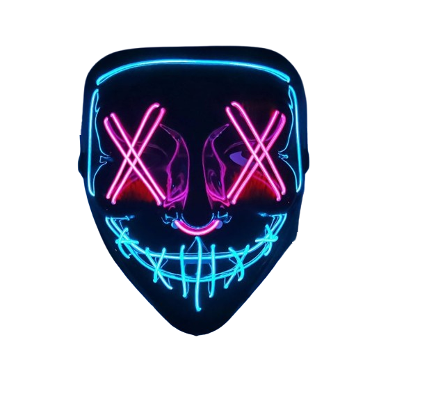 Маска неоновая Purge Mask AJS для клубов Розово Синяя (3902)