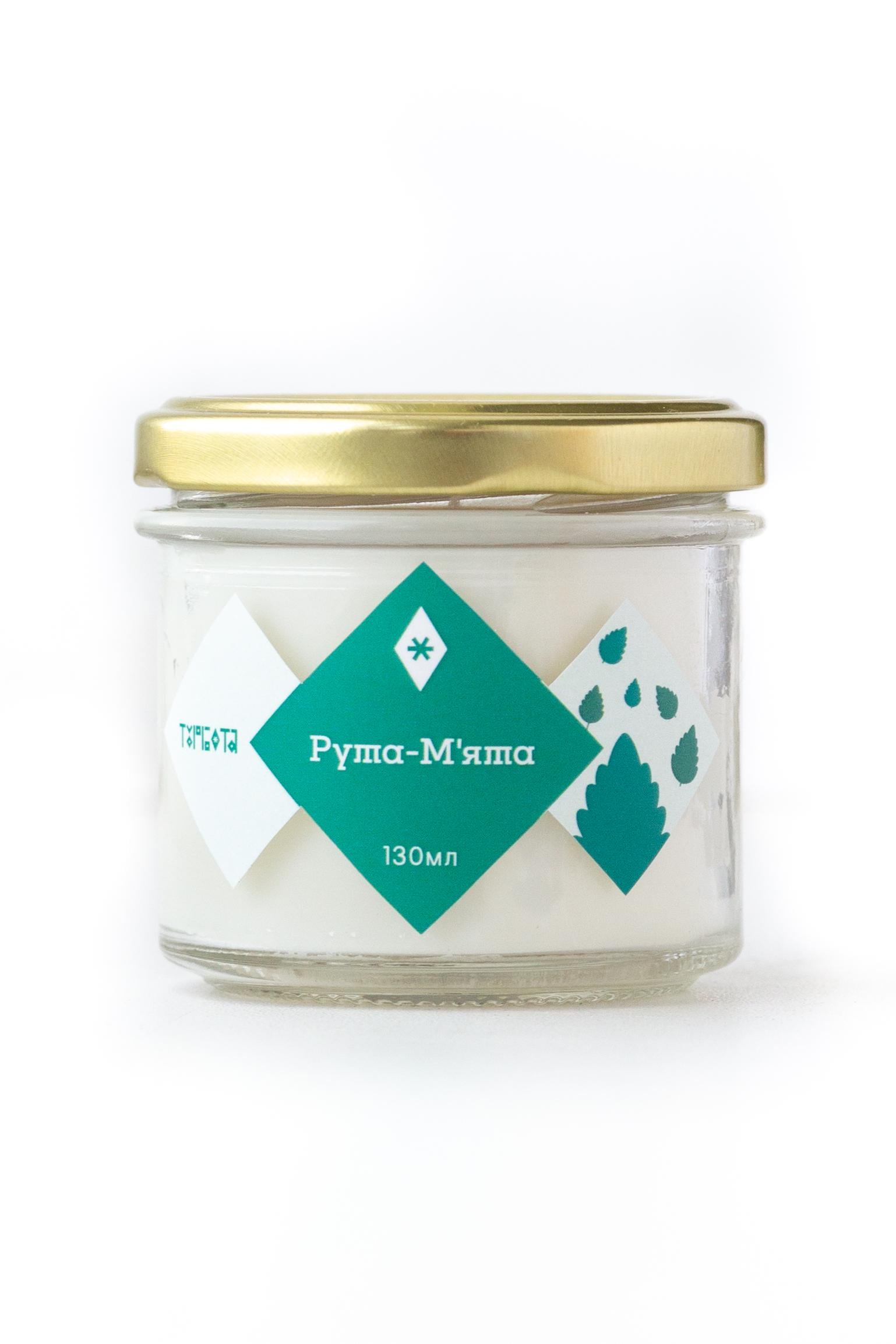 Аромасвечка Мастерская Заботы "Рута-м'ята" 90 г 5 см