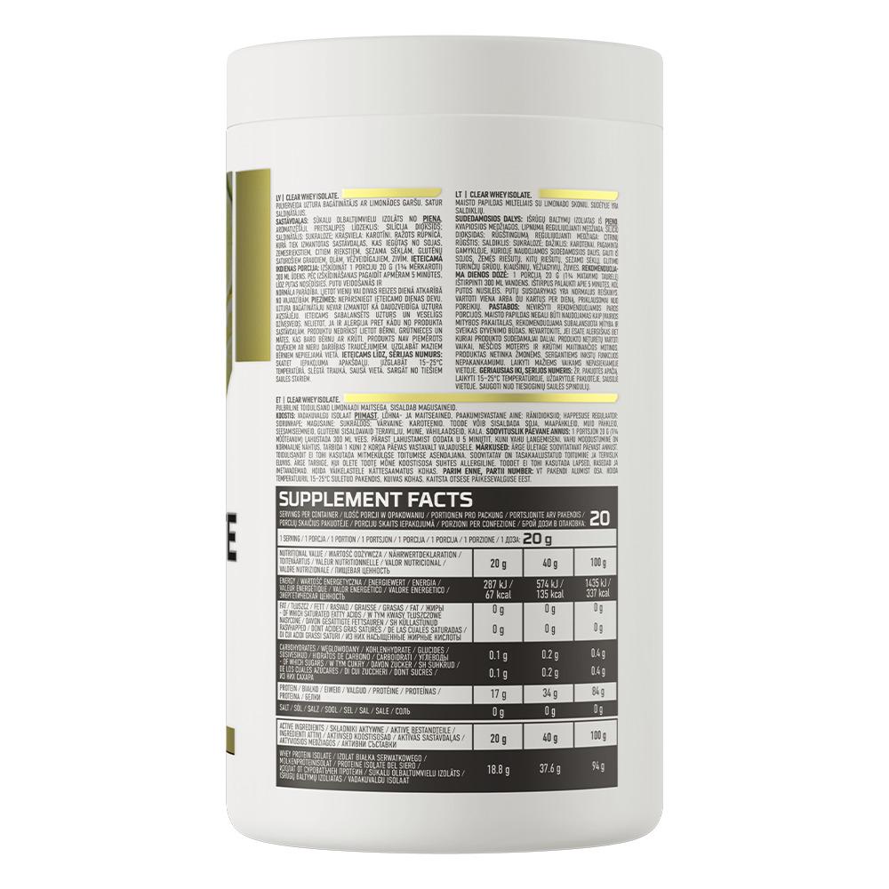 Протеин OstroVit Clear Whey Isolate Lemonade 400 г - фото 2