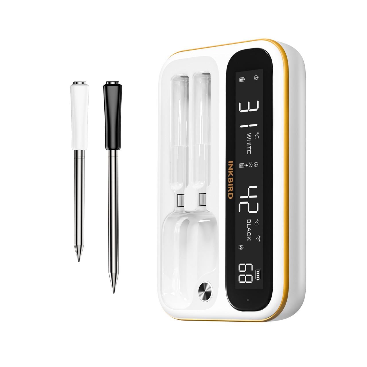 Трмометр кулінарний цифровий INKBIRD INT-12I-BW BBQ Bluetooth/Wi-Fi/2.4G 2 бездротові щупи Білий (28807802)