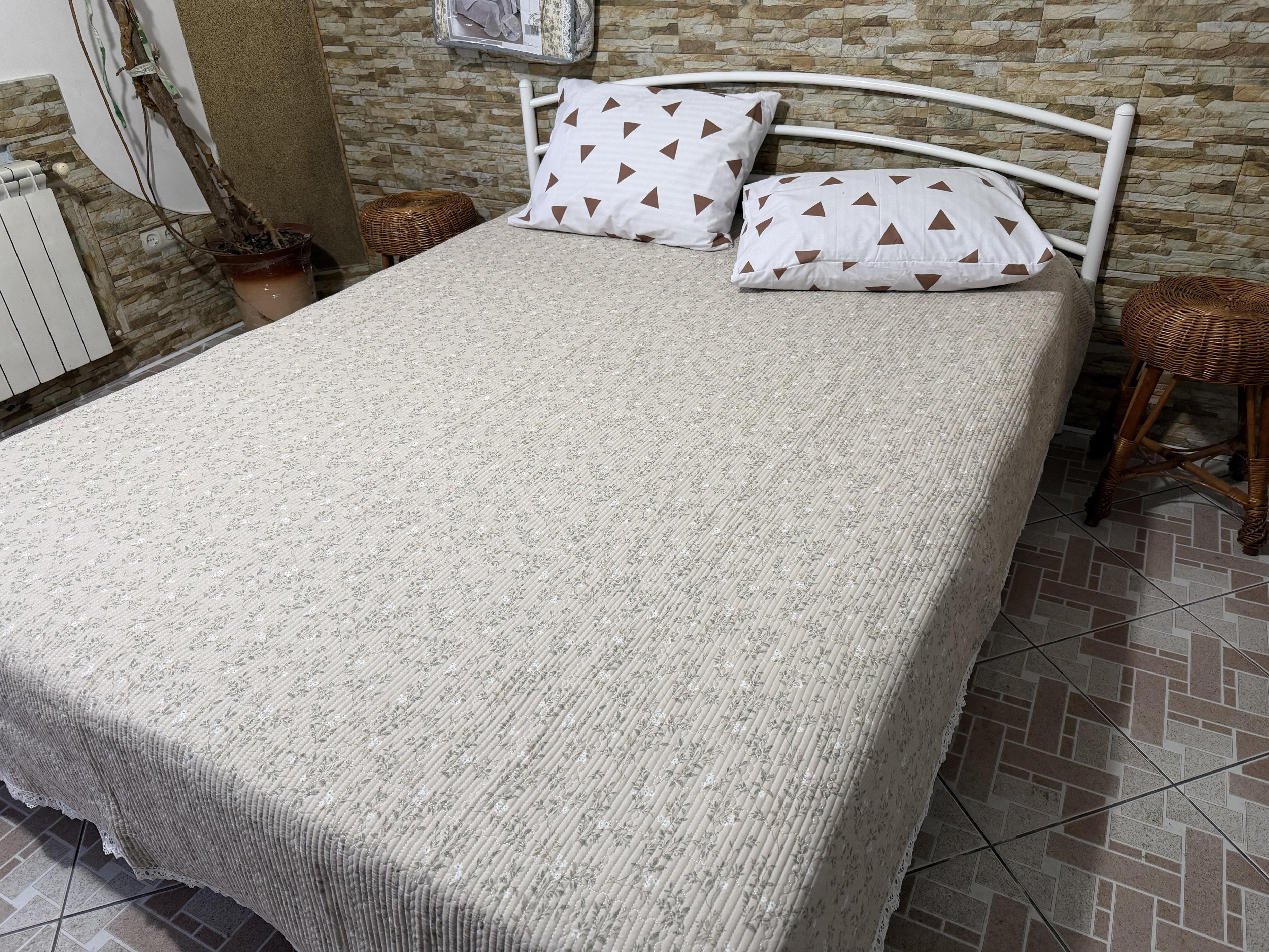 Плед-покрывало из микрофибры летнее Прованс евро 230х230 см Светло-бежевый 4 (MP-2703lbeige4/x230)