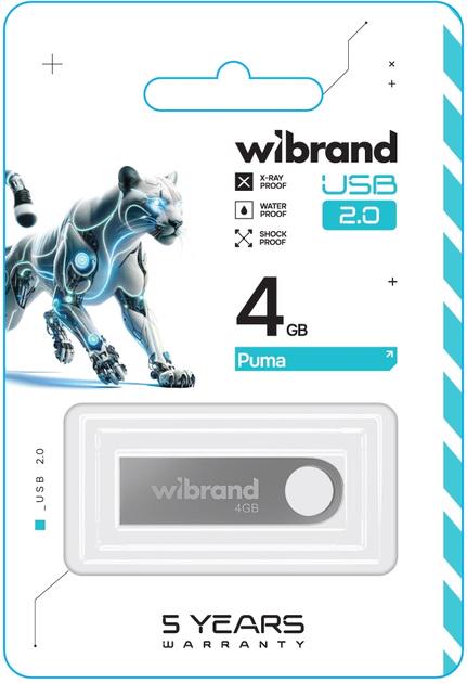 Флеш-пам'ять USB Wibrand WI2.0/PU4U1S Puma 4 Гб Silver - фото 3