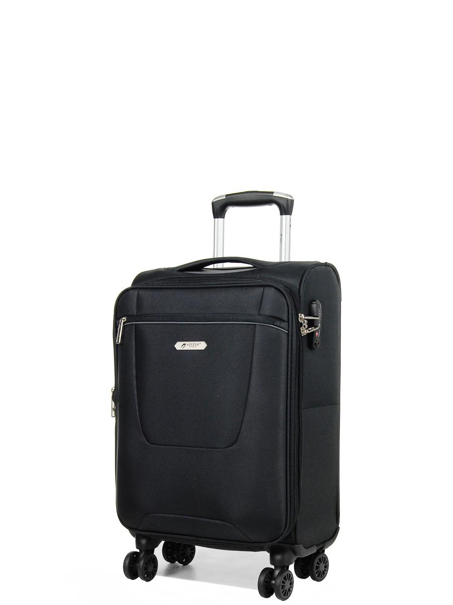 Валіза мала Airtex 825 4 колеса 55х35х20 см 27 л Чорний