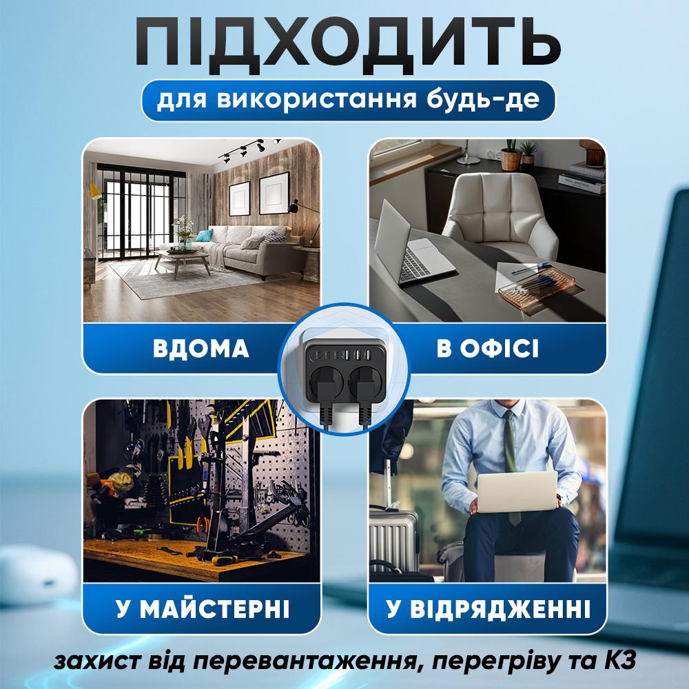 Сетевой адаптер Andowl Q-PX220X1 8в1 Черный (aa3d34bf) - фото 7