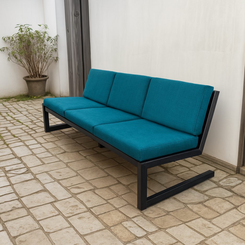 Диван металлический Tobi Sho Флекс/DV6 с 6 подушками 750х1560х700 мм рогожка 16/Бирюзовый (DV069389) - фото 3