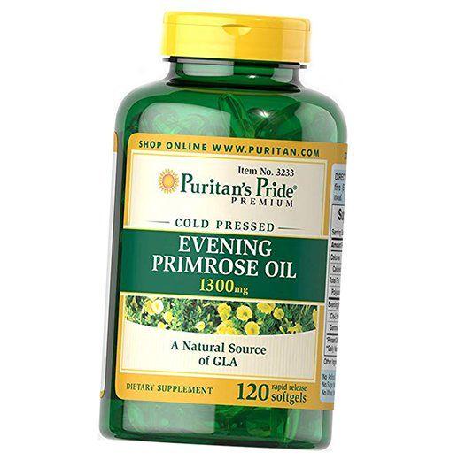 Масло примулы вечерней Puritan's Pride Evening Primrose Oil with GLA 1300 120 гел. капс. (71367014)