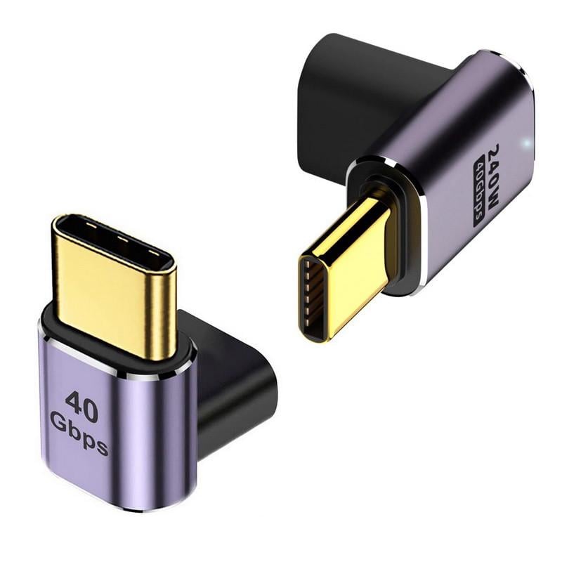 Переходник угловой 8K USB Type-C M/F USB 4.0 40Gbps комплект 2 вида (A-48775-2v)