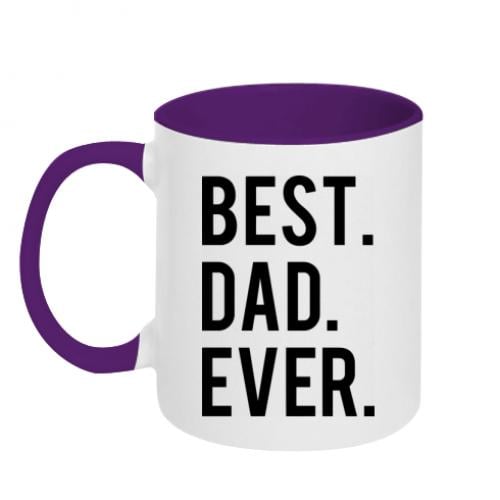 Чашка двухцветная "Best. Dad. Ever." 320 мл Белый с фиолетовым (6284964-41-126129) - фото 1