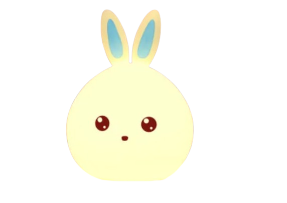 Світильник нічник Зайчик LED Rabbit Soft Touch дитячий силіконовий з вбудованим акумулятором 7 режимів світіння