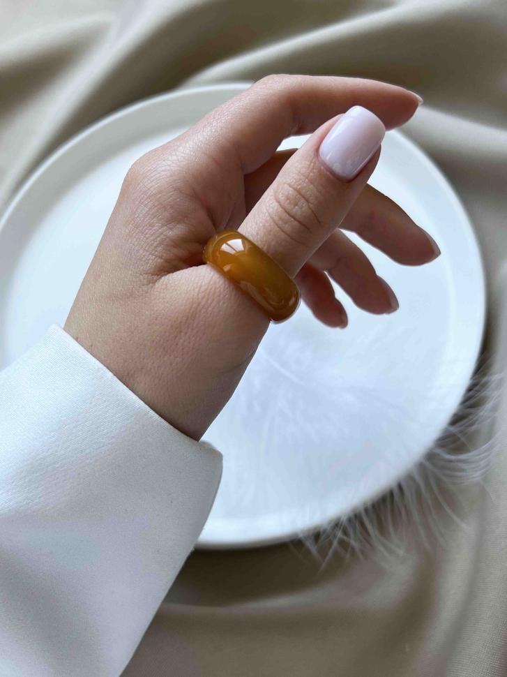 Кільце з агату р. 19,5 мм Жовтий (5242-19,5) - фото 2 Кільце з агату р. 19,5 мм Жовтий (5242-19,5) - фото 2