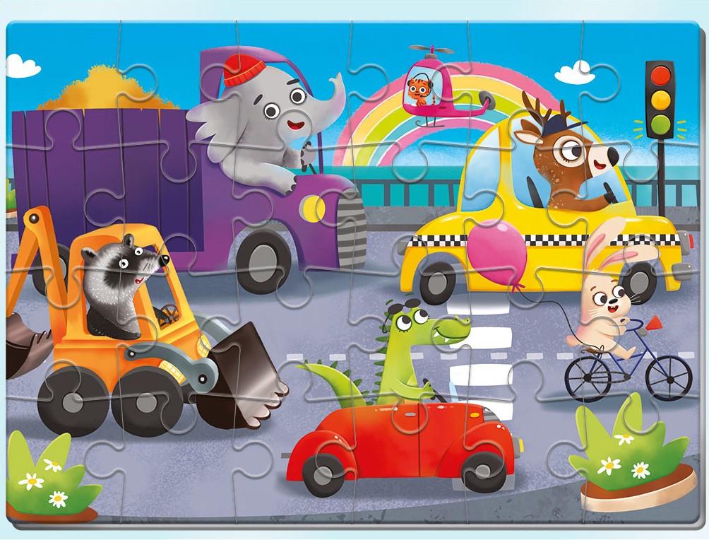 Пазли м'які Vladi Toys А4 Транспорт 24 ел. (VT1102-24)