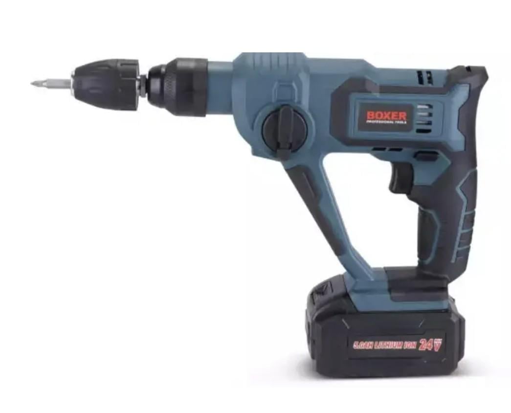 Перфоратор аккумуляторный BOXER SR-149 SDS+ 2x24В с мягкой рукояткой 2 аккумулятора набор сверл и насадок (SR-149)