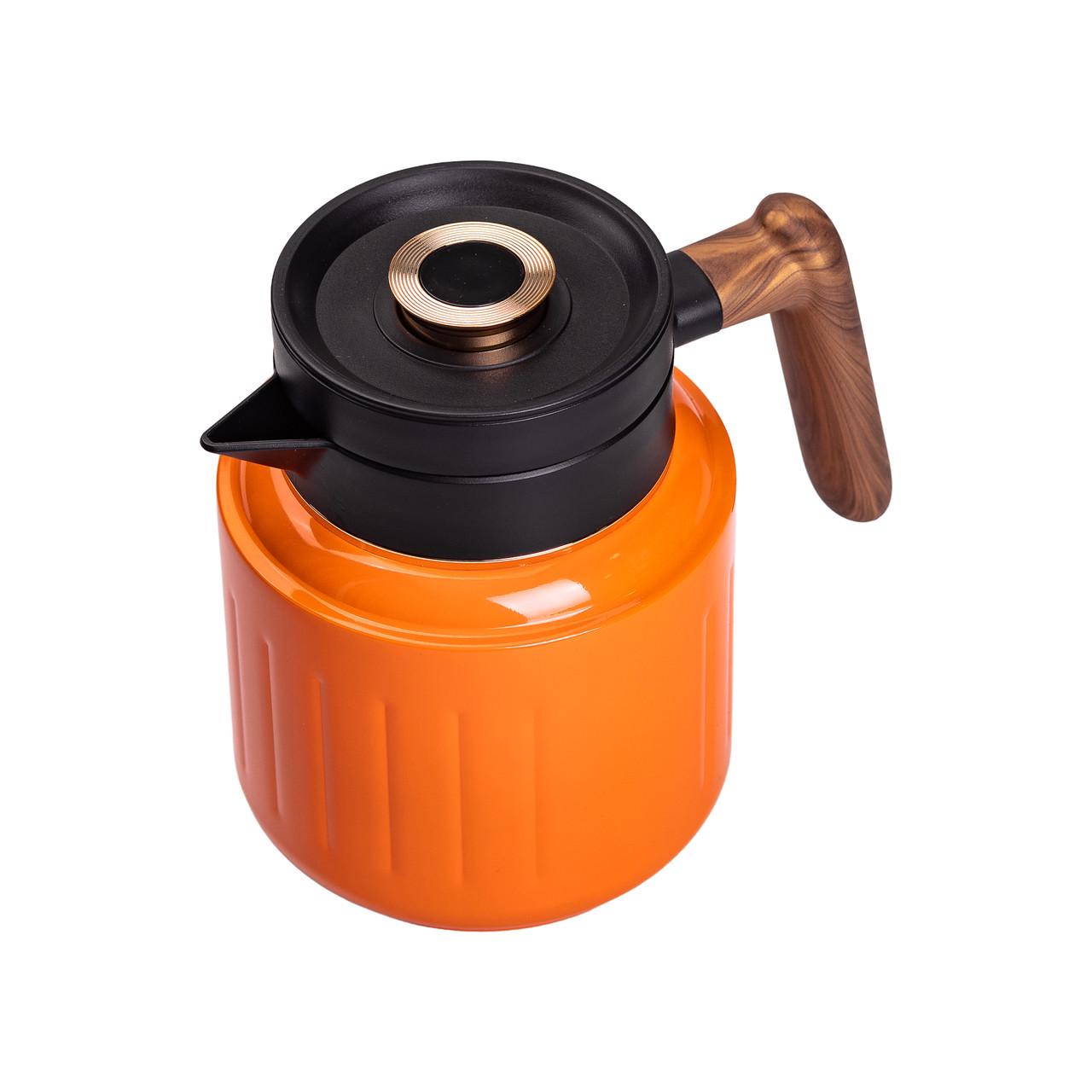 Чайник-термос с индикатором температуры и заварником 1 л Оранжевый (2431237159) - фото 3 Чайник-термос с индикатором температуры и заварником 1 л Оранжевый (2431237159) - фото 3