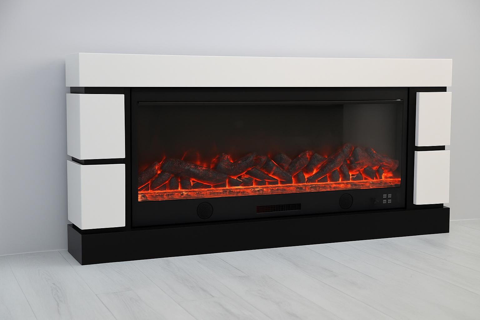 Камин электрический Logos Long 158 1500 Вт Bluetooth White/Black (10080144)