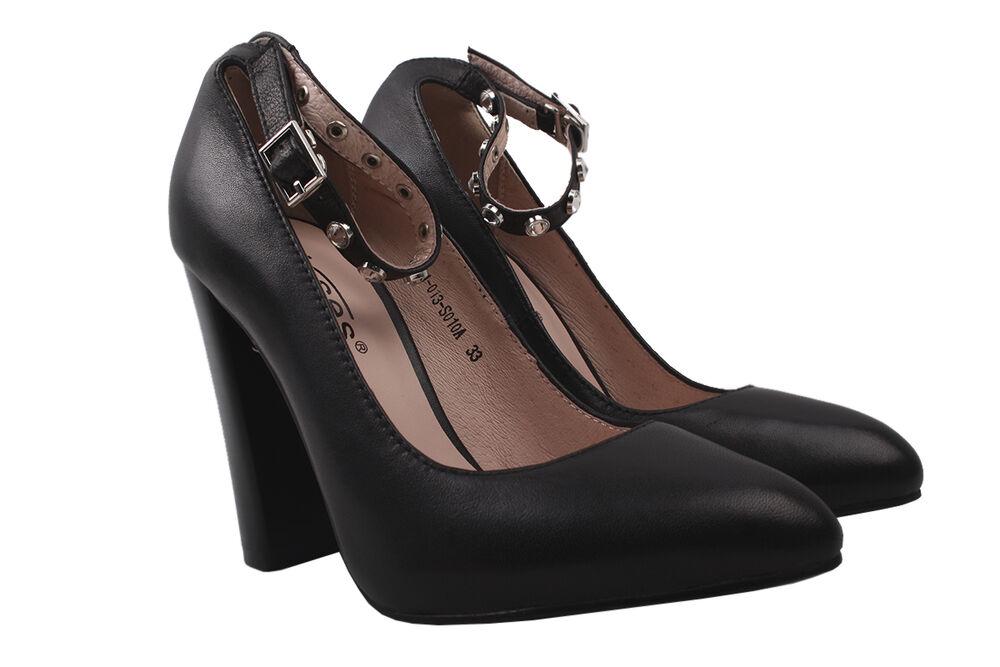 Туфлі Erisses на підборах жіночі зі шкіри р. 33 Чорний (860-9DT)