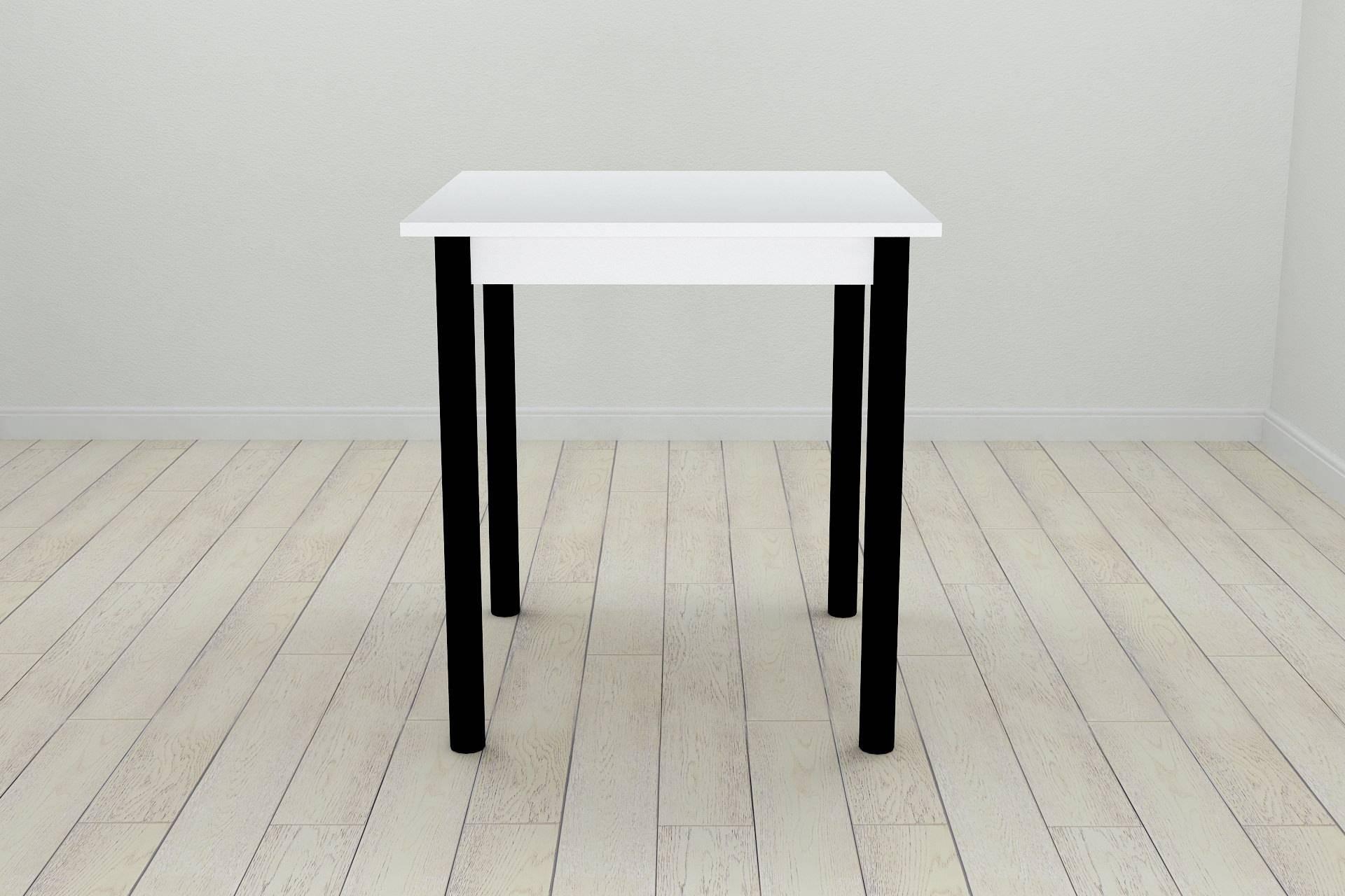 Стол кухонный Ferrum-decor Агата ДСП 16 мм 75x70x70 см Черный/белый (FRD-106245)