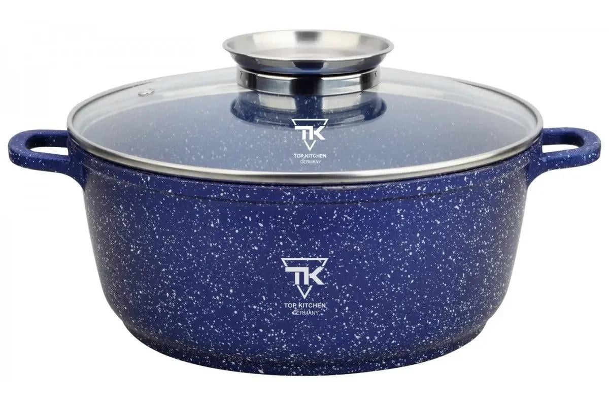 Кастрюля казан Top Kitchen с мраморным антипригарным покрытием 28 см 5,7 л Синий (TK120053)