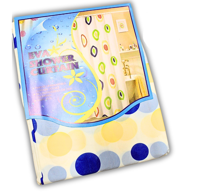 Шторка для душа утолщенная 180х180 см Круги большие