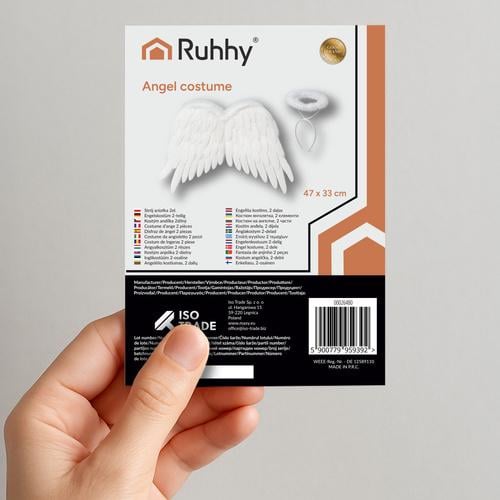 Крылья ангела Ruhhy 26480 с нимбом на голову для праздников и фотосессий 45х32 см Белый - фото 7 Крылья ангела Ruhhy 26480 с нимбом на голову для праздников и фотосессий 45х32 см Белый - фото 7